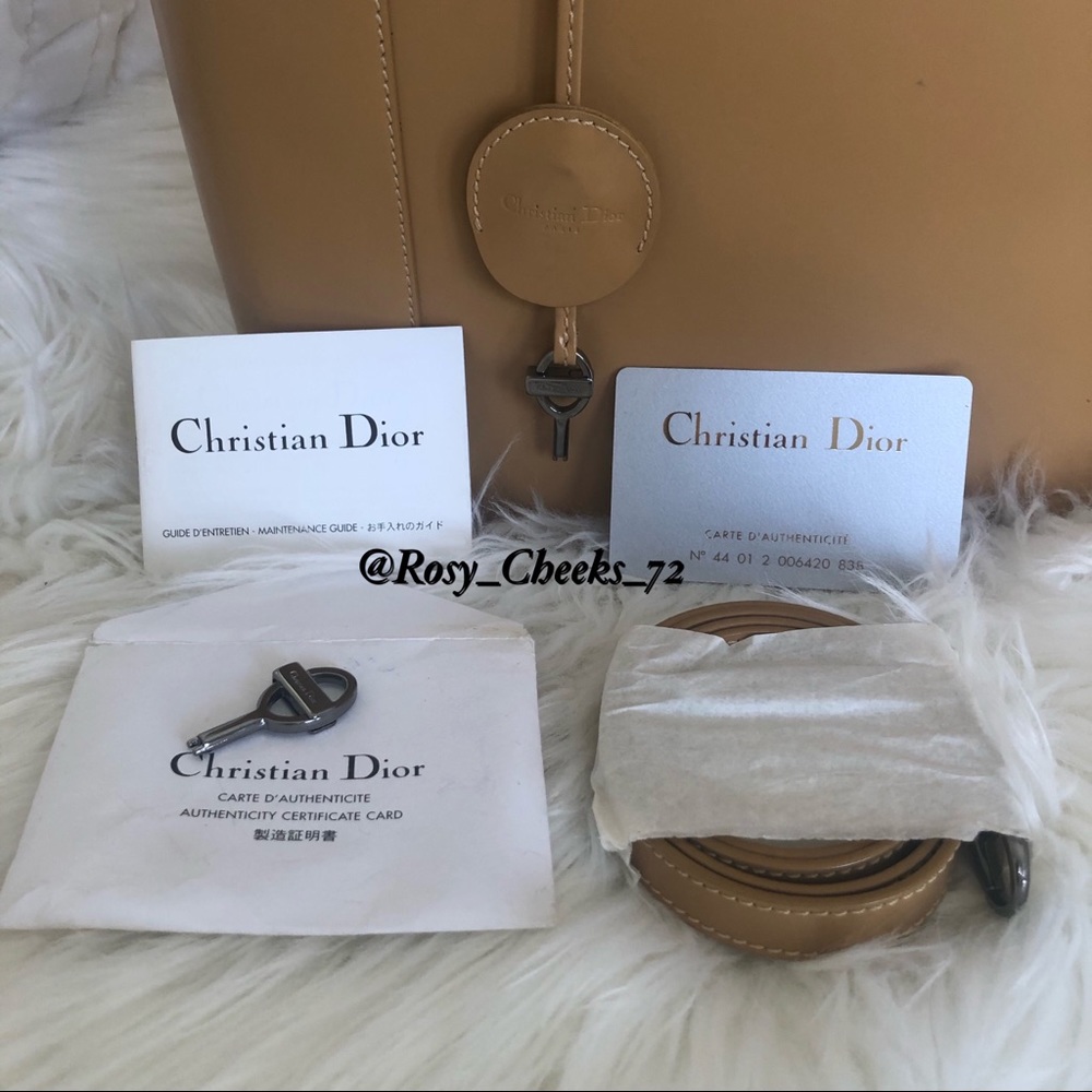 Christian Dior Malice Vintage Tote Bag Camel Tan - Picture 6 of 13